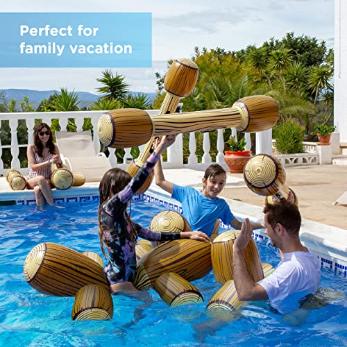 Upgraded Chuchik Inflatable Battle Logs – Joust Game Raft Pool Floats for Adults & Kids – Ages 4-8, 8-12