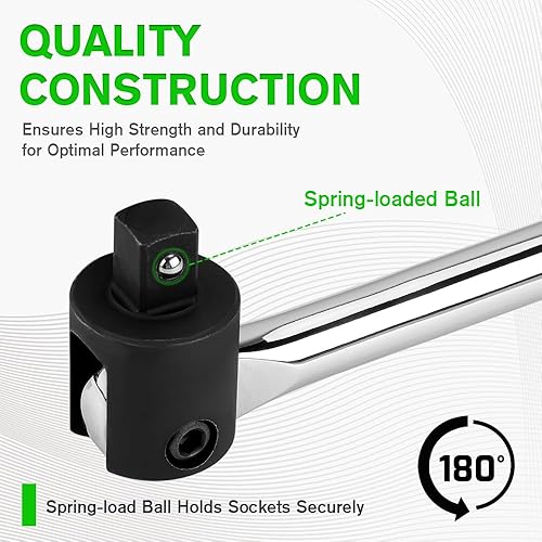 Miniatura 5 de SWANLAKE - Barra disyuntora de 12, longitud de 17.5 pulgadas con cabezal giratorio de 180, accionamiento de 12 pulgada, acero CR-V