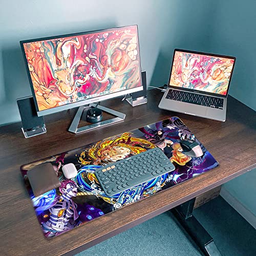 Mouse Pad Compatible With Demon Slayer - Large Gaming Anime Large Mouse Pad For Computer Non Slip Rubber Base | Compatible With Kimetsu No Yaiba 11.8 X 31.5In Home Office Long Mouse Mat #TOP4