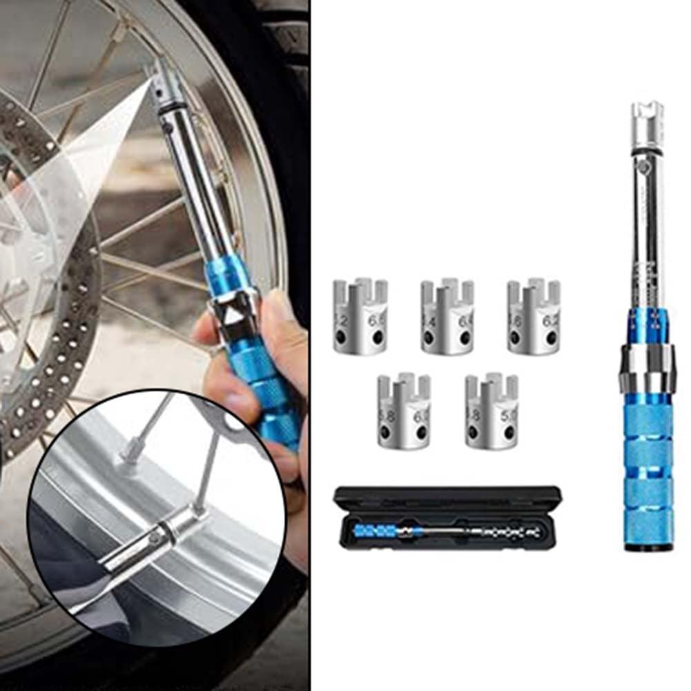 Llave dinamométrica de aluminio para radios de 2 a 10 Nm, herramienta de precisión con 10 cabezales para ruedas de motocicleta y moto de cross