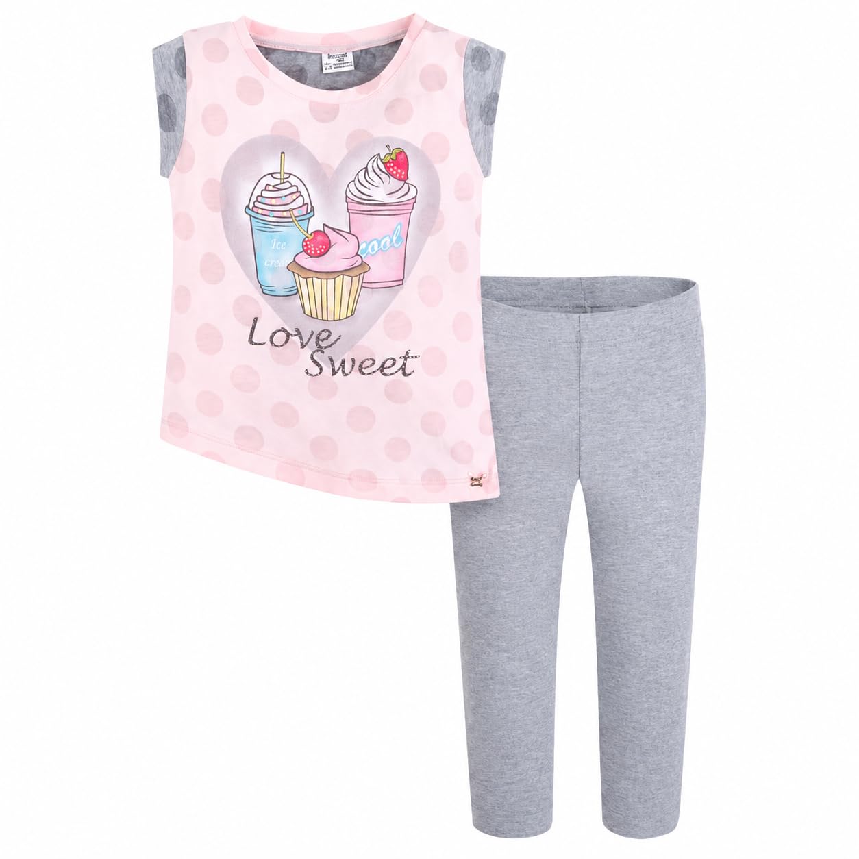 Generico Mayoral Completo Bambina Estivo 3-9 Anni, Set 2 Pezzi con T-Shirt in Cotone Elasticizzato e Leggings Coordinati, Outfit Casual Chic Bambina Primavera Estate