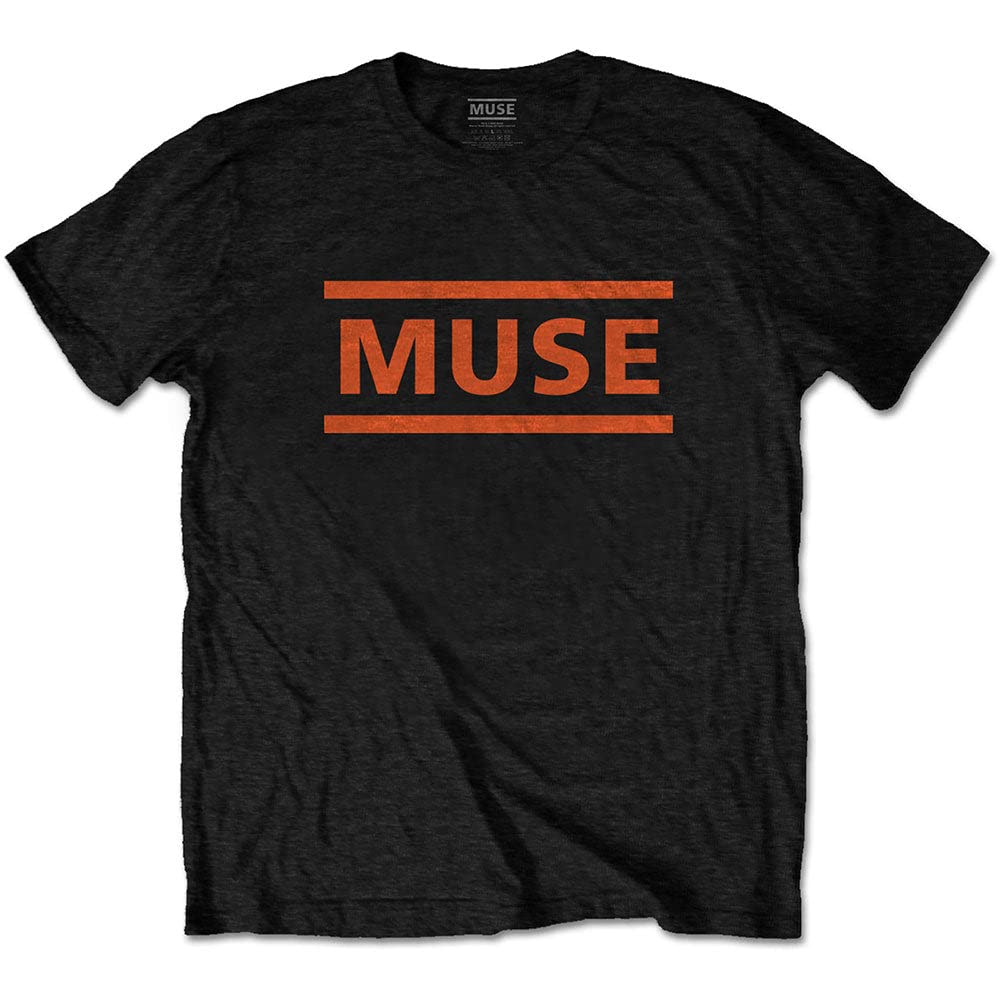 Muse T Shirt Orange Band Logo Official Mens Black L