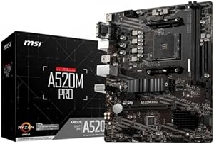 MSI A520M Pro Micro-ATX Motherboard For AMD Ryzen 3000 3rd Gen AM4 DDR4 M.2 USB 3.2 Gen 1 Type A DisplayPort LAN HDMI