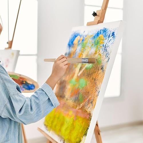 Miniatura 4 de 2 unids pincel redondo mango de madera diferentes tamaños 0.787 in 0.984 in acrílico acuarela pintura al óleo herramienta principiante muebles