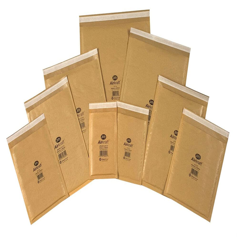 25 x Jiffy Airkraft JL5 H/5 Gold Bubble Lined Padded Mailers Size 265mm x 345mm