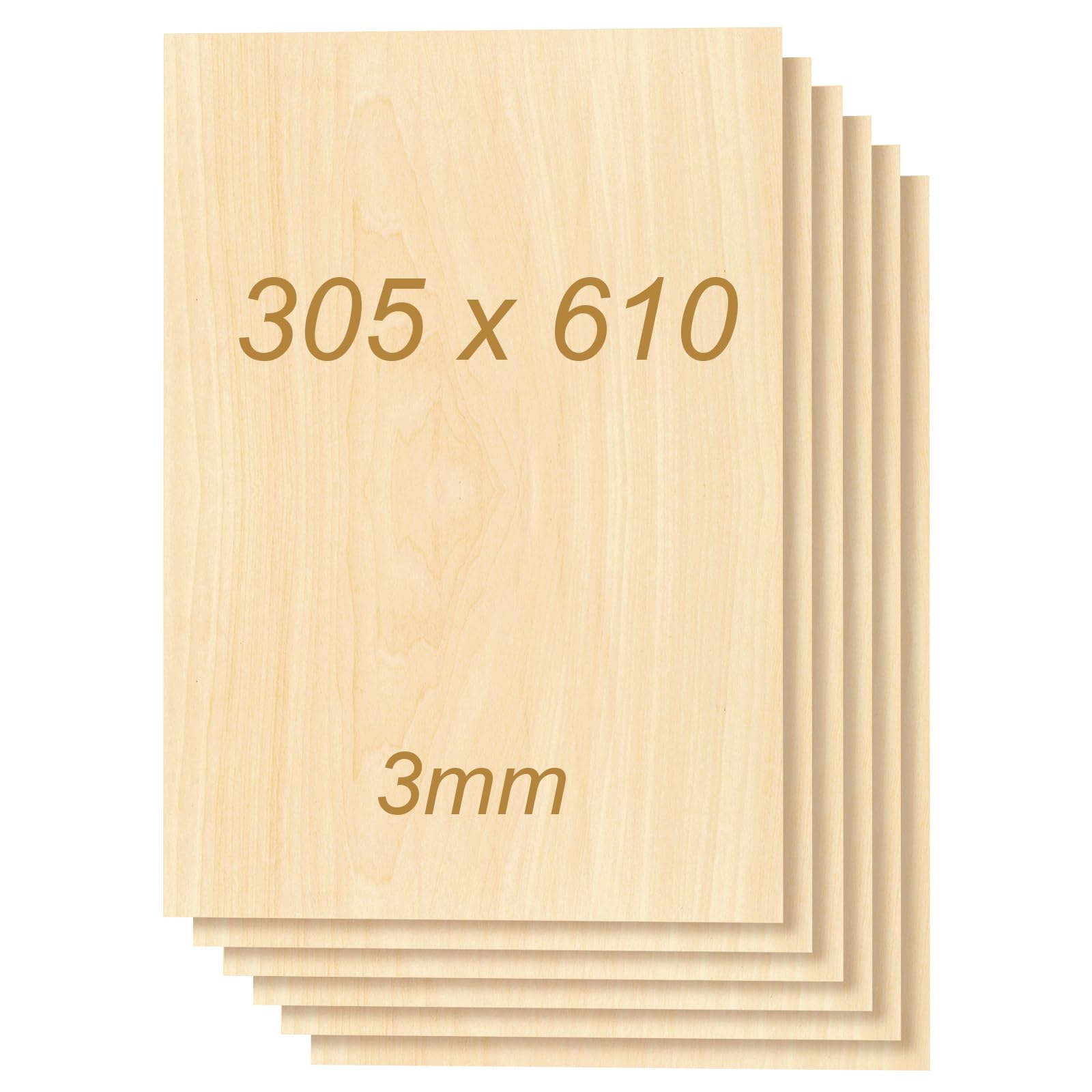 15 Stück 305 x 610 x 3mm Linde Sperrholz Laserfähig Linden Sperrholz Platten Laser Holz 3mm plywood Lindensperrholz (12x24 Zoll) | Geeignet für großformatige Laserprojekte,Passend für Schablonen und großflächige Gravur