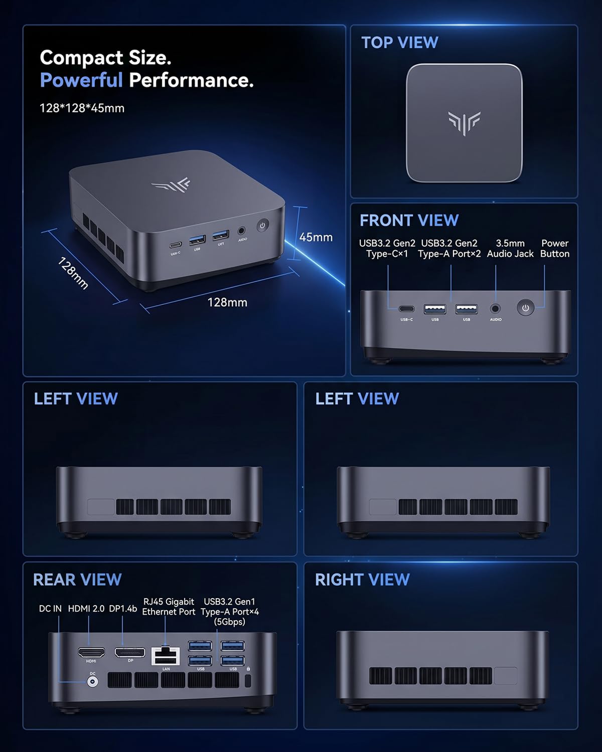 NiPoGi P3 Mini PC W-11 Pro, Ιntel Core i5-12500H, 12C/ 16T, bis zu 4,50 GHz | 16GB RAM 512GB M.2 NVMe SSD Mini Desktop Computer für Business/Büro/Schule, WiFi 6, Ιntel Iris Xe-Grafik, 4K Triple Display.