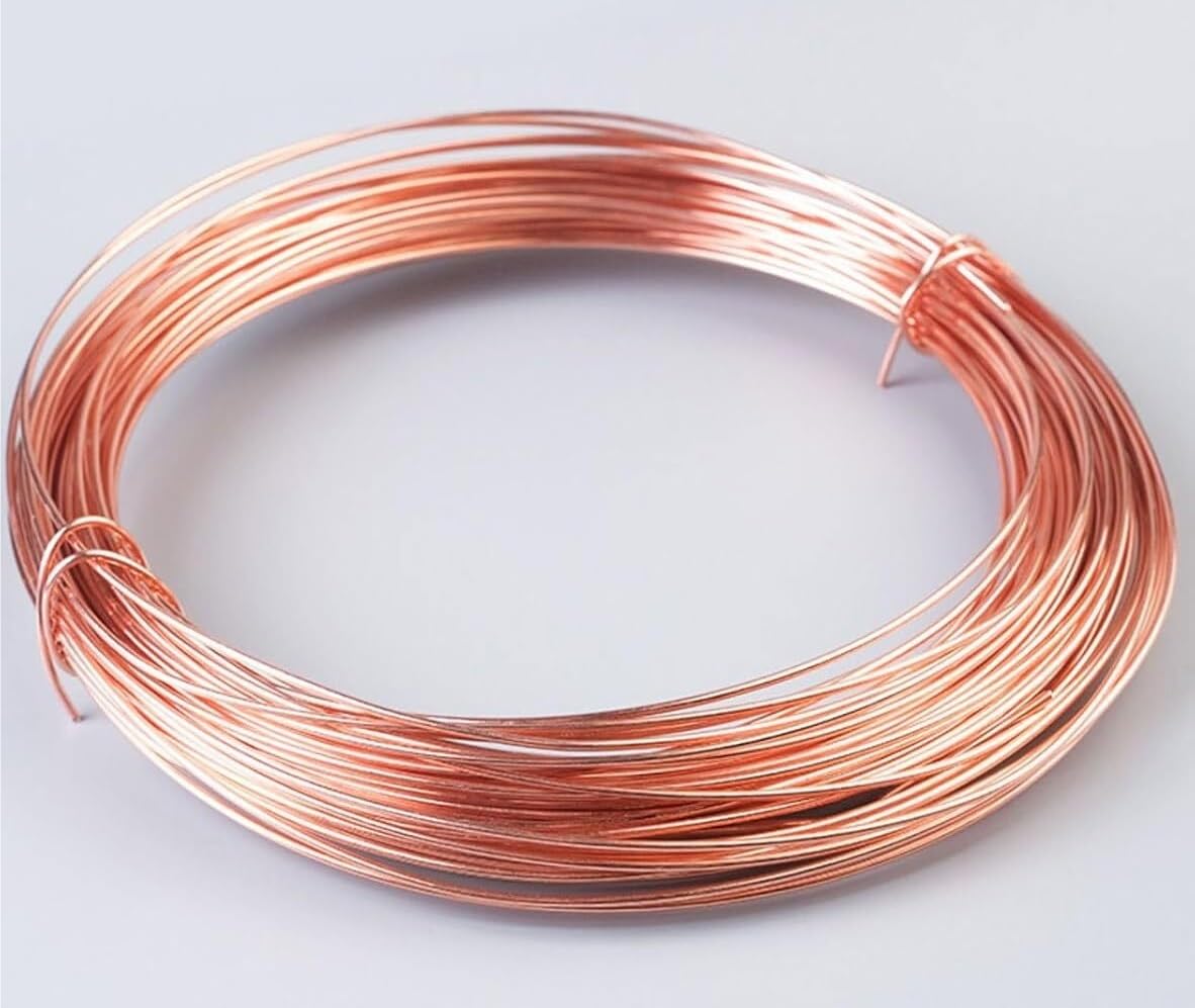 Alambre de cobre, alambre metálico, alambre for manualidades, diámetro de 2/2,3/2,5 mm, 1 kg, for joyería, electricidad e industria.(2.5mm*1kg)