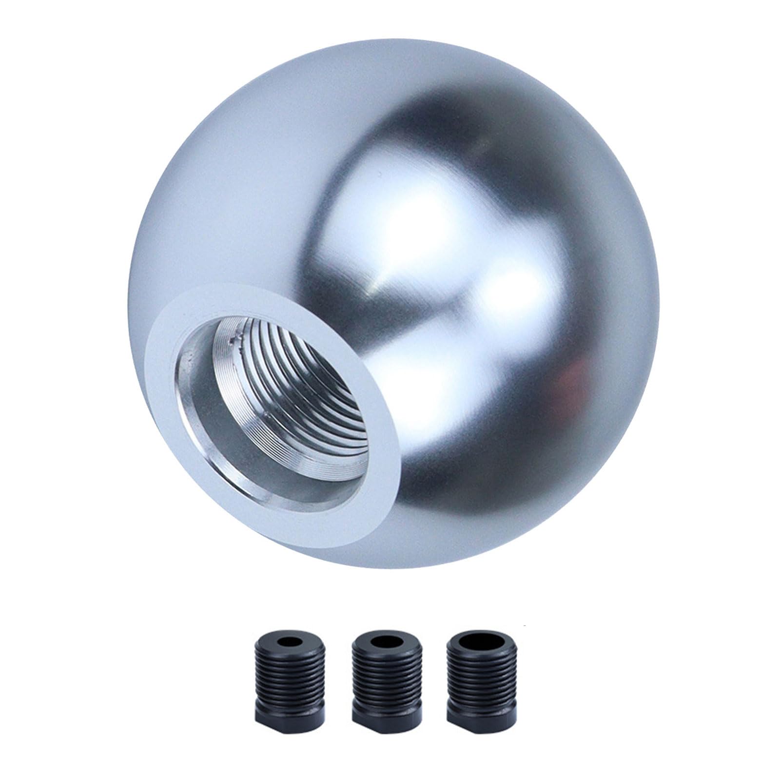 Zxfdsfdbnm Silver Easy Installation Ball Gear Knob Anodized Aluminum Construction Ergonomic Grip Aluminum Alloy Gear Knob