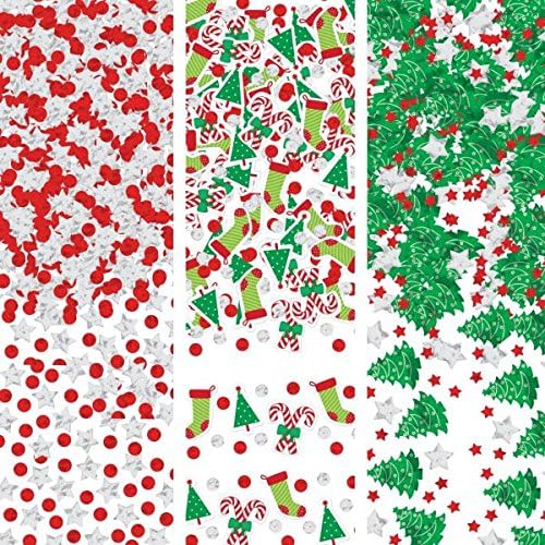 Amscan Multicolor Christmas Value Pack Confetti - 2 1/2 oz. | Perfect Party Decorations, Party Supplies, and Great Kids Arts and Crafts Supplies, School and Classroom Supplies, and More | 1 Pc.