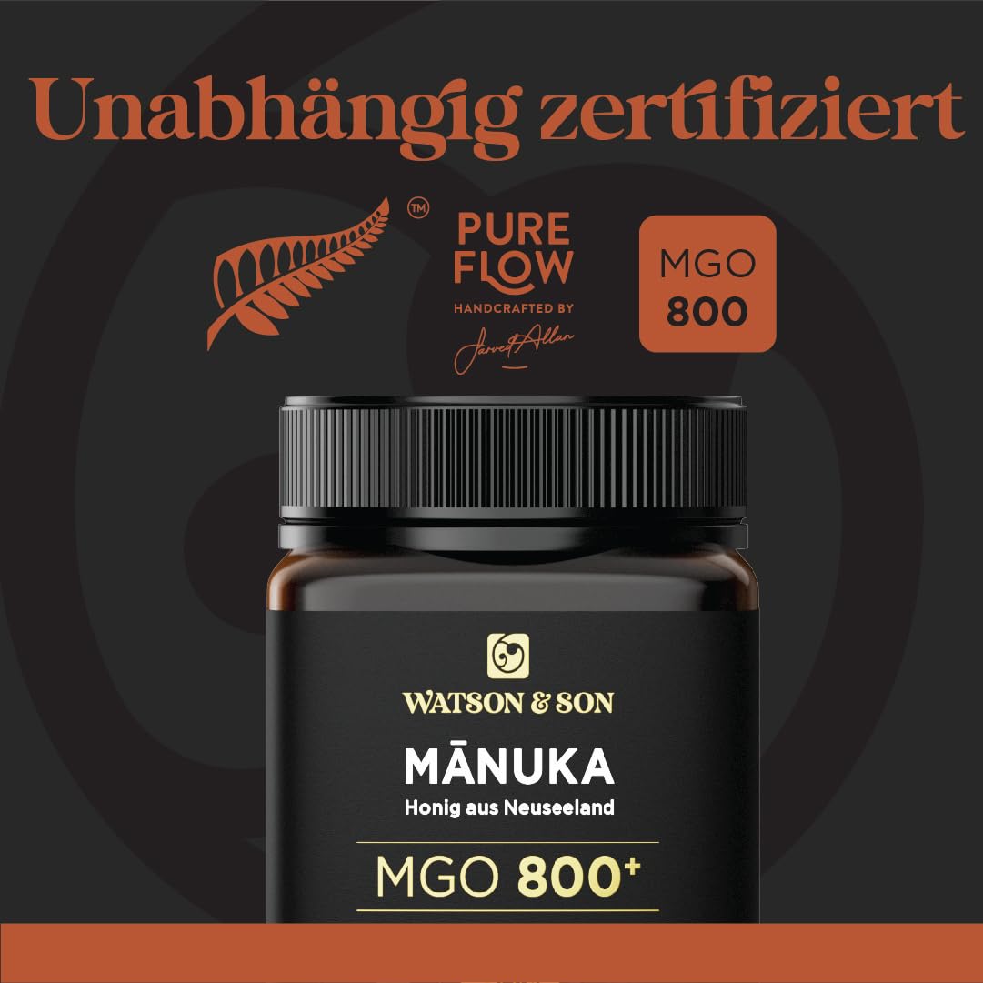 Watson & Son Manuka Honig MGO 800+ 250g | Premium Qualität aus Neuseeland