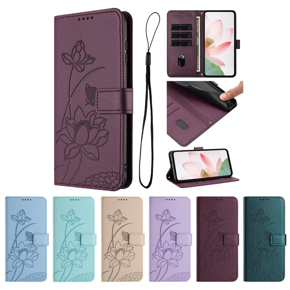 Generic Étui compatible avec Samsung Galaxy A50 / A30S / A50S (couleur : beige) étui portefeuille à rabat en cuir motif fleur papillon
