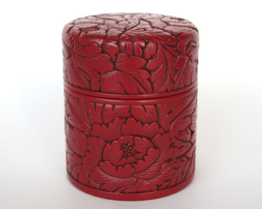 堆朱　茶壷 Amazon.co.jp: 【退職祝い プレゼント】漆器(村上堆朱) 茶筒（小