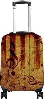 Capa de mala de bagagem serve para malas de 45,7 a 81,2 cm Vintage Music Note Piano Rose Elastic Anti-Scratch Travel Suitcase Protector P-GG, Multicor, S(Fits 18-20in suitcases)