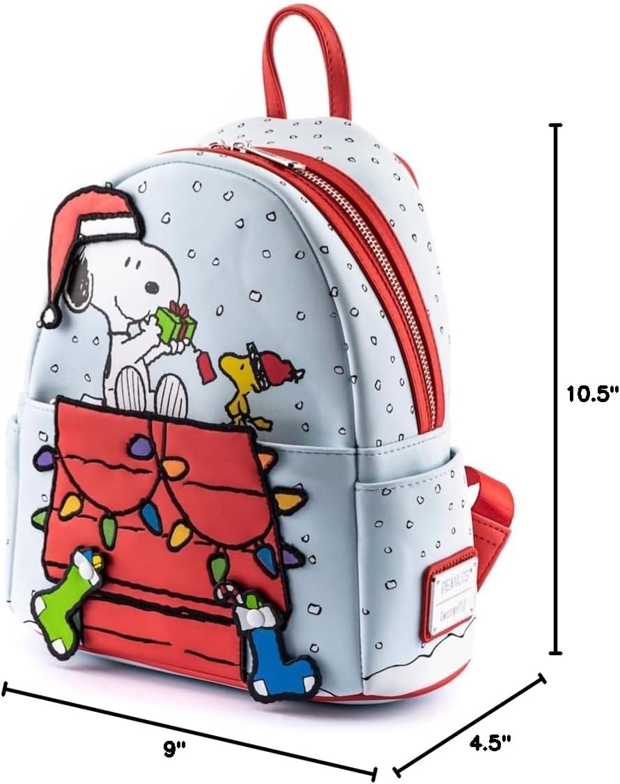 Loungefly Peanuts Gift Giving Snoopy and Woodstock Womens Double Strap Shoulder Bag Purse