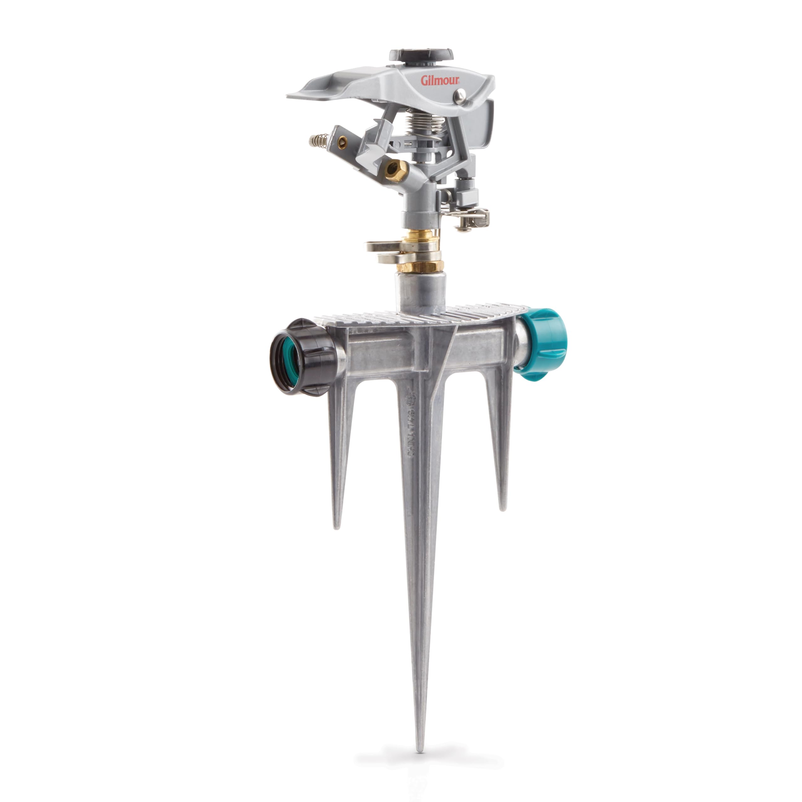 Gilmour Heavy Duty Circular Water Sprinkler with Spike Base, Rotating Sprinkler Head with Adjustable Spray Pattern, Lawn Sprinkler for Large Area Coverage