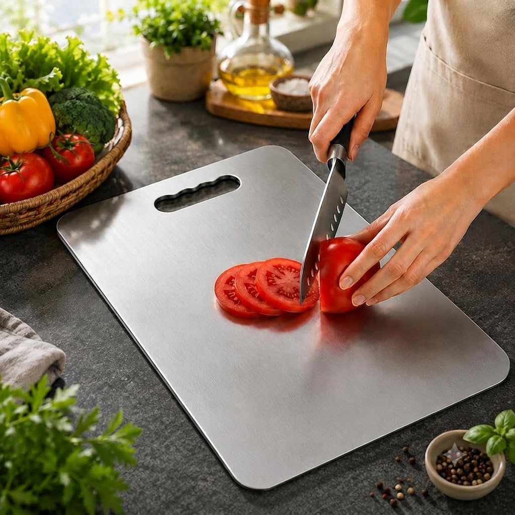 Buy VJM E-Commerce Large Size Chopping Board Stainless Steel Metal Cutting  Kitchen,Heavy Duty Choping-Board Vegetable,Fruit Cutter, Meats Vegetable Chopper  Boards,Safe Durable Online at Low Prices in India - Amazon.in