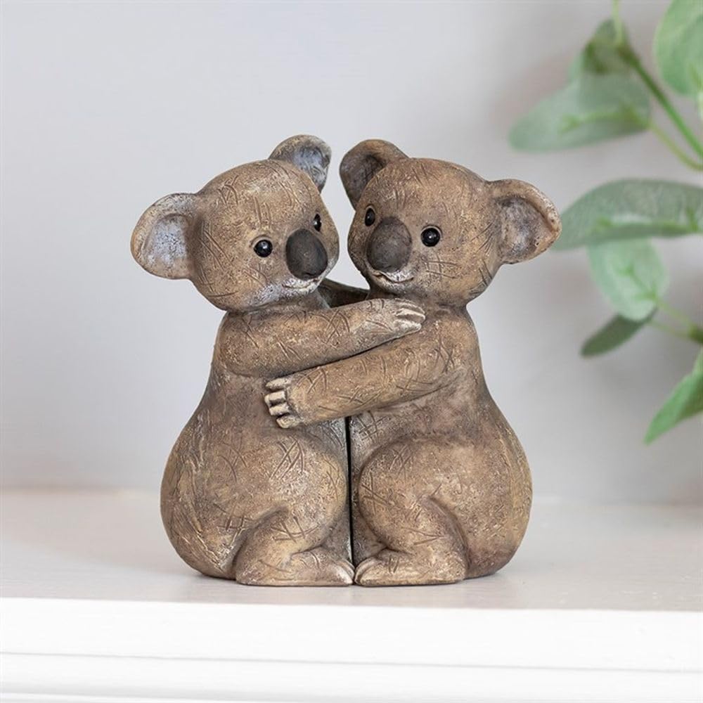 Charming Brown Koala Hug Couple Ornament, 10x10 Centimetres, Showcase Love & Embrace Design, Weddings - Image 3