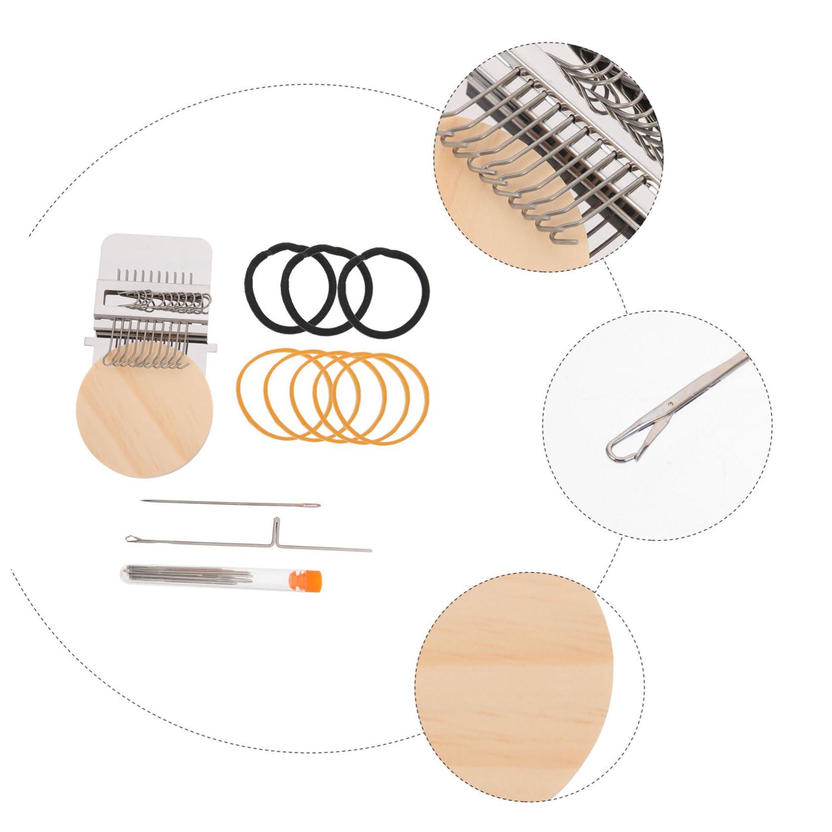 SEWACC 3sätze Kleiner Webstuhl Für -reparatur Strickmaschine Für Kleidung Darning Werkzeugset Mit Nadeln Und Gummibändern Für Anfänger Und Handarbeitsliebhaber