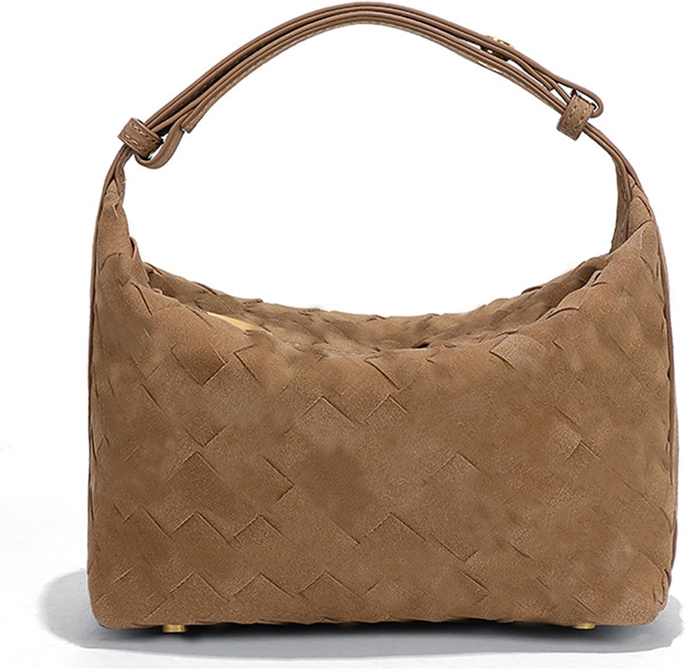 TNDCKPLuxurious Suede Hobo Bag - Women's Woven Leather Shoulder Bag with Spacious Interior