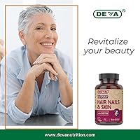 Vista 6 de DEVA Vitaminas y minerales veganos para el cabello, las uñas y la piel con biotina, suplemento, 90 tabletas
