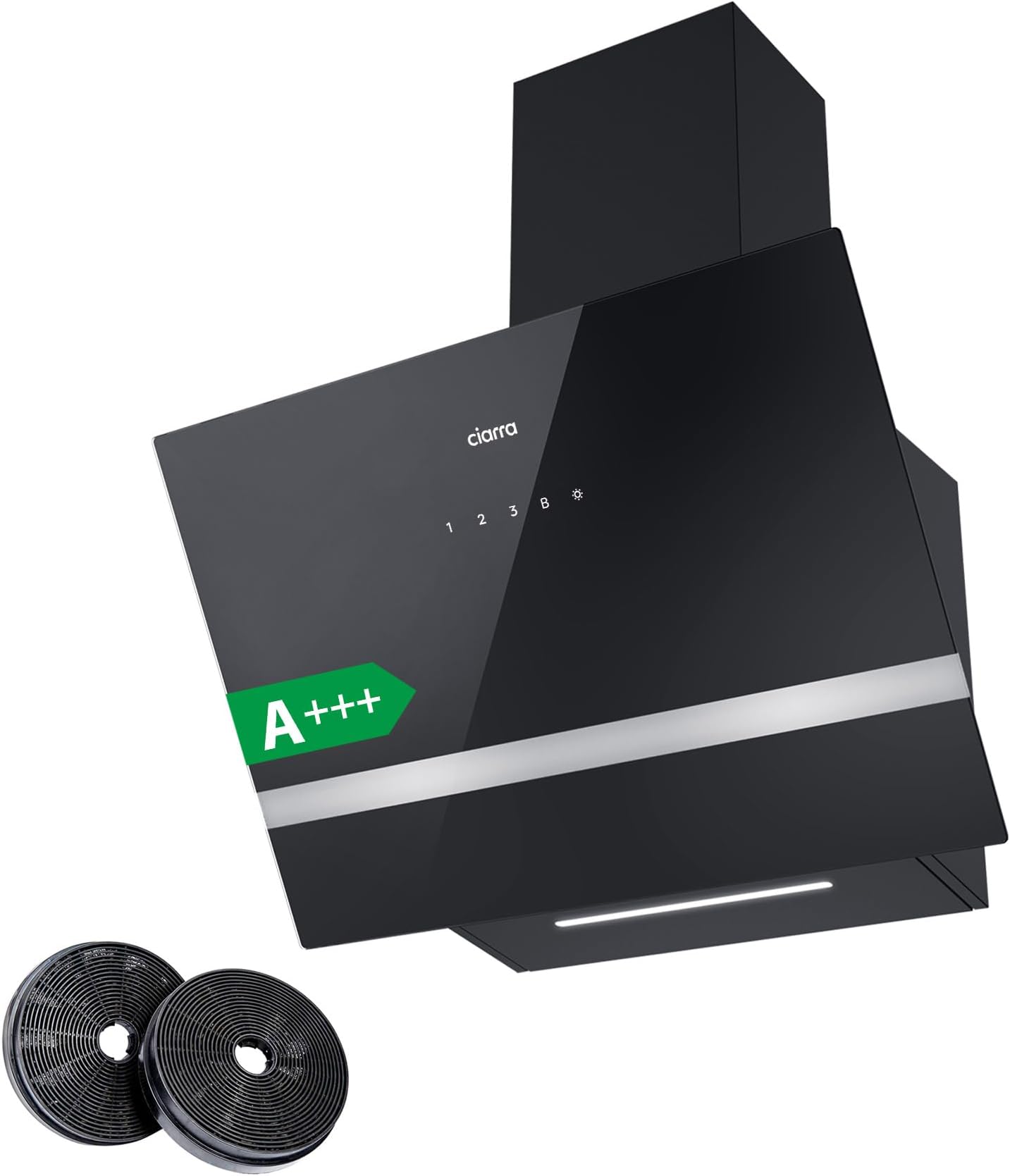 Hoover HHood 500 HDG6DCK3B 60cm Angled Chimney Cooker Hood, Boost
