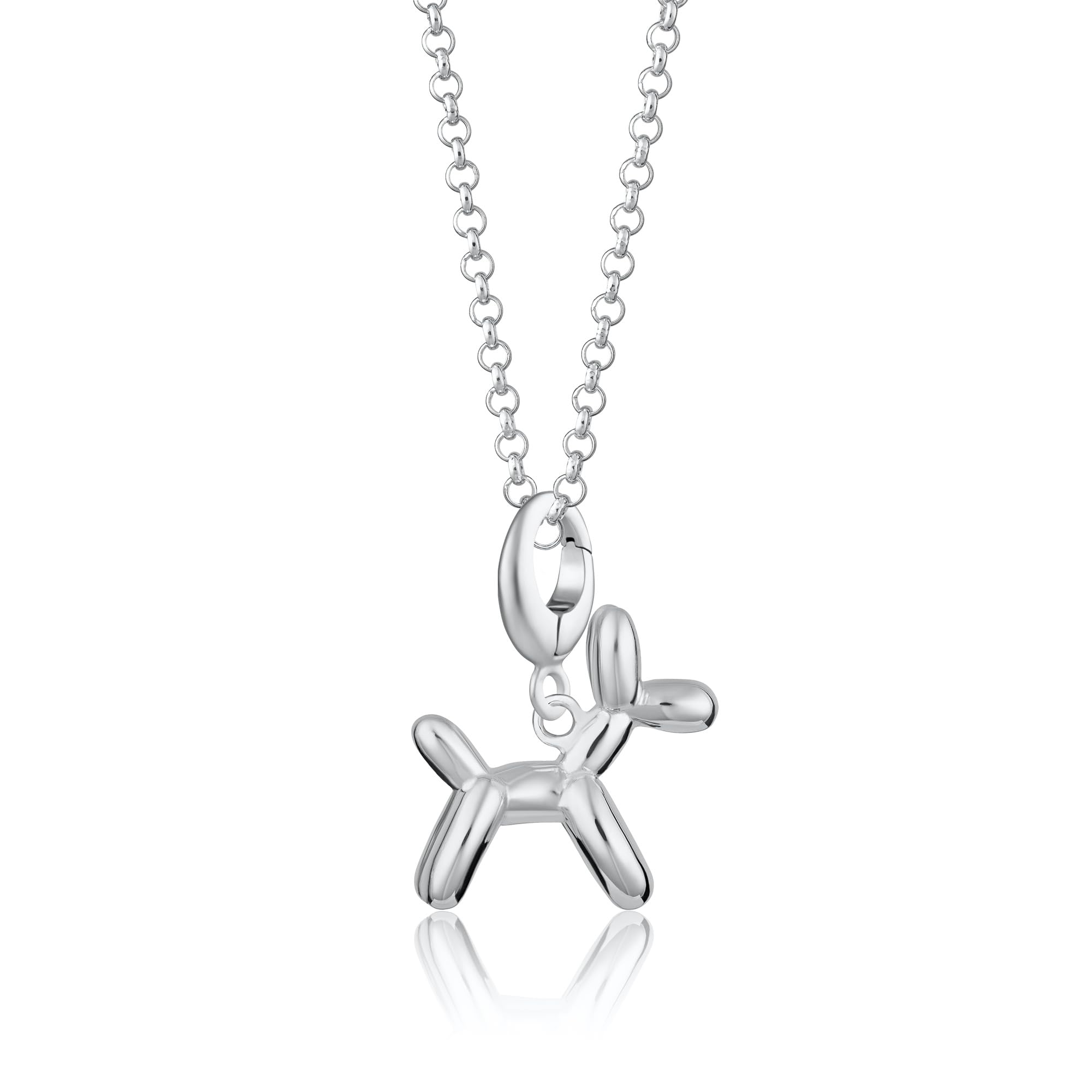 Lily Charmed - Balloon Dog Pendant Necklace 925 Sterling Silver, 18ct Gold Plated with 18 Inch Chain