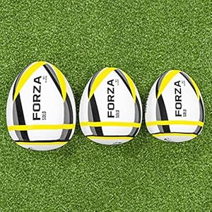 FORZA Rebounder Rugby Ball – Size 3, 4 & 5 Rugby Balls | Improve Reaction Times, Reflexes & Passing Accuracy | Half Rugby Ball | Rugby Training Equipment