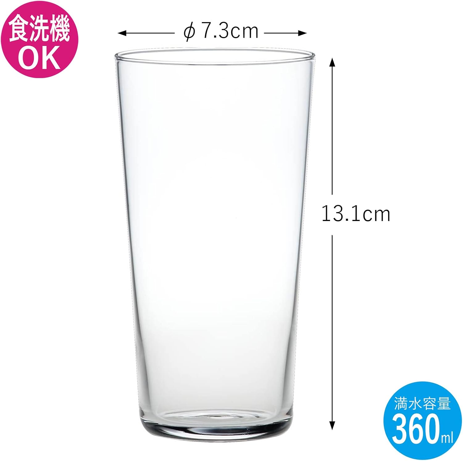 東洋佐々木ガラス Toyo Sasaki Glass G101-T292 Tumbler Glass, Thin Glass Set, 12.2 fl oz (360 ml), Set of 2 x 24 (Sold by Case), Made in Japan, Dishwasher Safe, Clear Tumbler, Glass, Cup