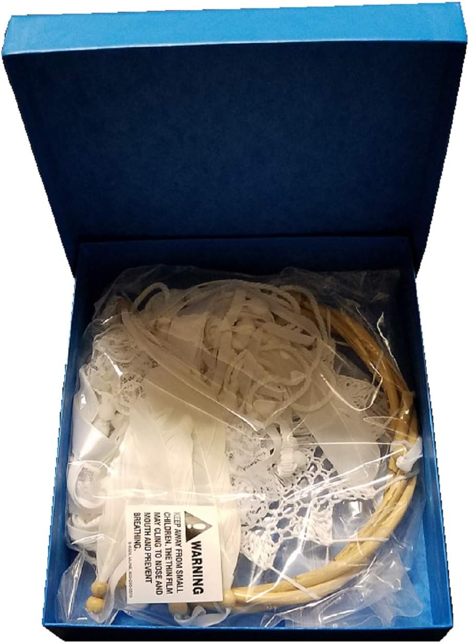 – White Handmade Dream Catcher Net with Feathers