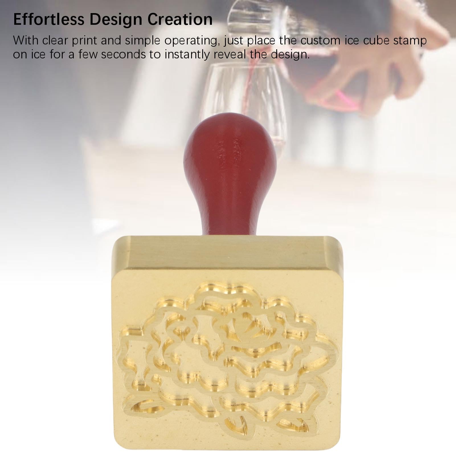 Timbro per Cubetti di Ghiaccio Timbro per Marchio Fai-da-te in Rame Design Semplice per Cocktail Whisky Bar (Camelia)