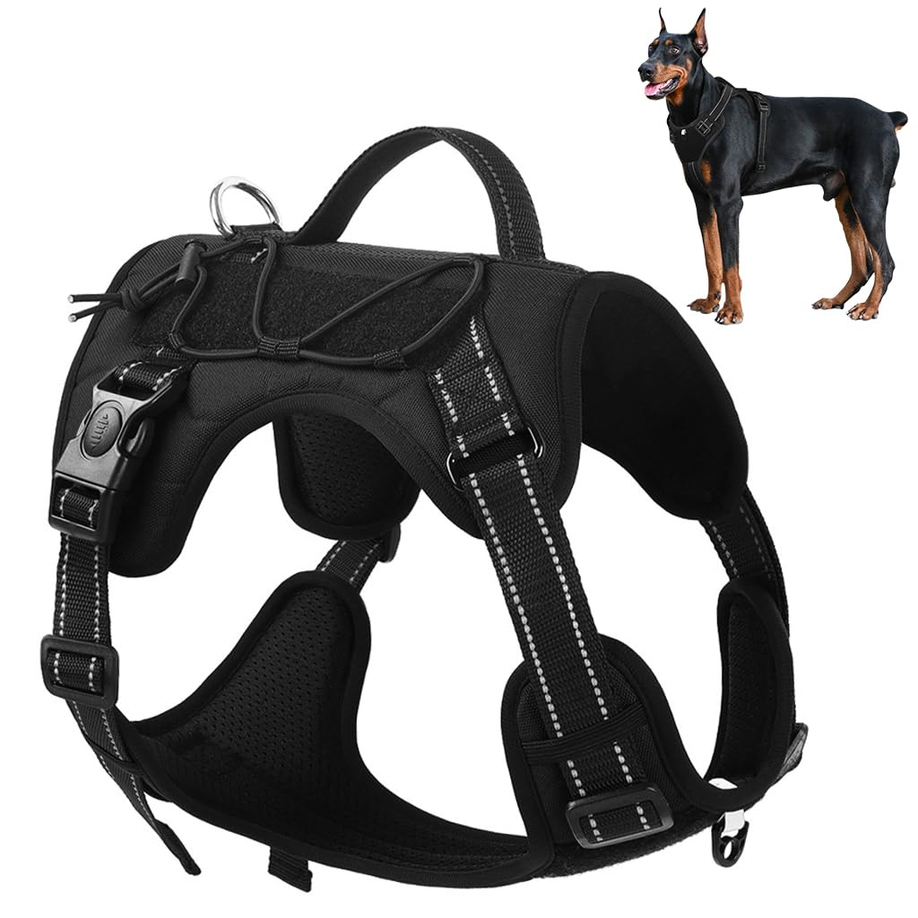 Qpets® Adjustable Dog Harness, Dog Belt Upgraded Seat Belt Buckle, No-Pull Pet Harness Easy Control & Military Standard Material - L, Chest (Min 18.1 - Max 24.8" inches) (B0CZK6JZ4P) Amazon Price History, Amazon Price Tracker