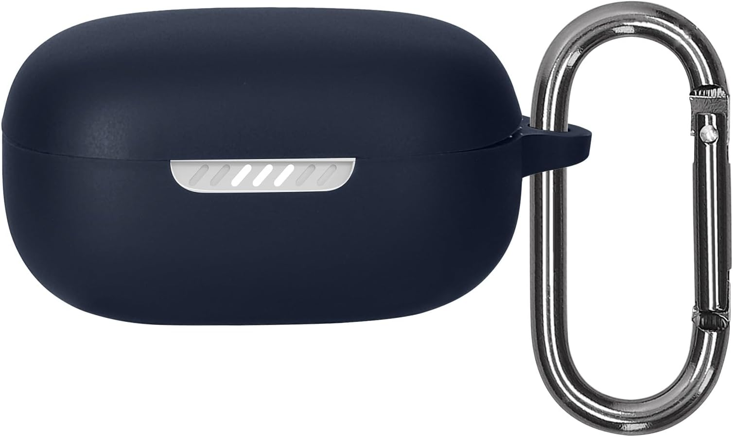 kwmobile Silicone Cover Compatible with JBL Live Pro 2 TWS - Case Cover Stick-On Skin with Clip - Dark Blue