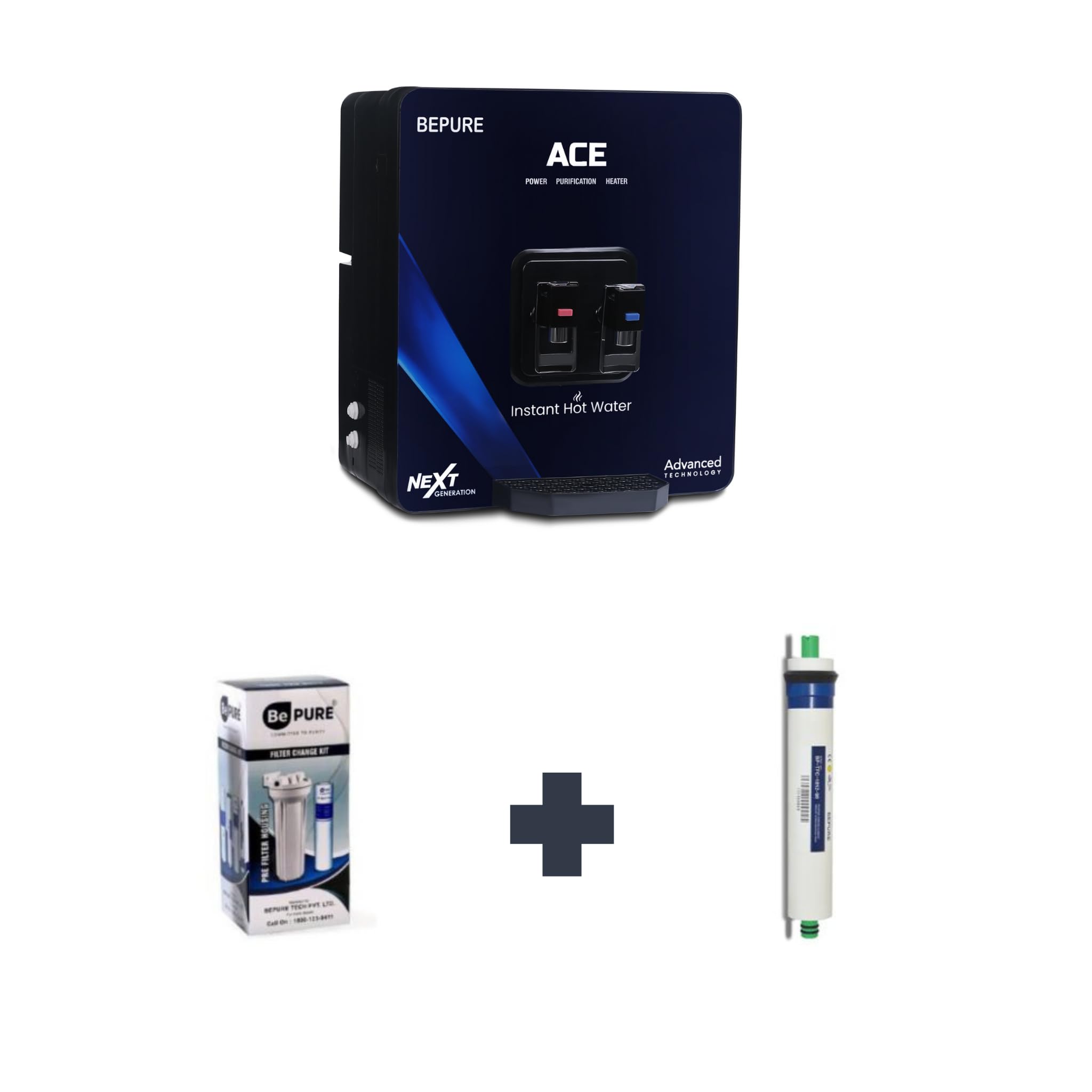 Bepure Annual Filter Change Kit + RO Membrane for Bepure Ace Model with Alkaline Cartridge-image-42