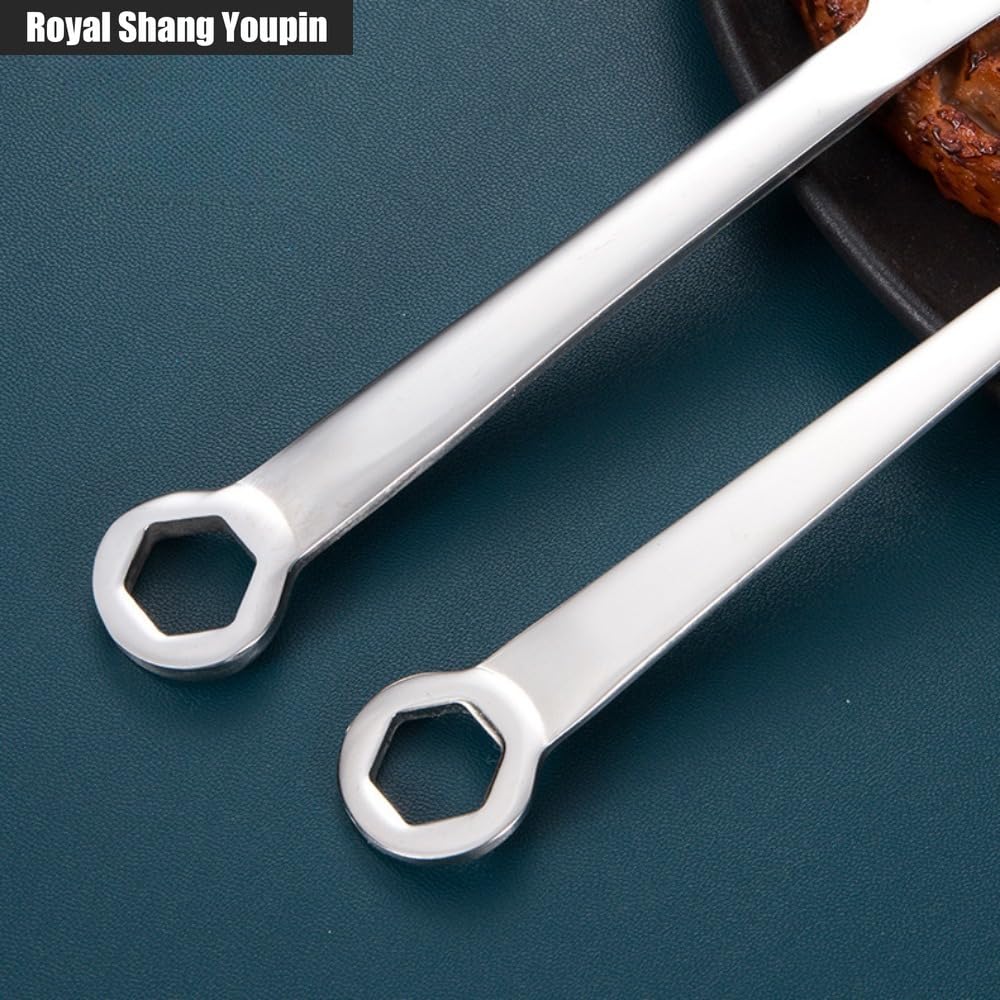 Unico Manico Della Chiave Da Cucina in Acciaio Inox Argenteria Stoviglie Posate Set Di Bistecca Coltello Forchetta Cucchiaio Cucchiaino Tè (A,24 pezzi)