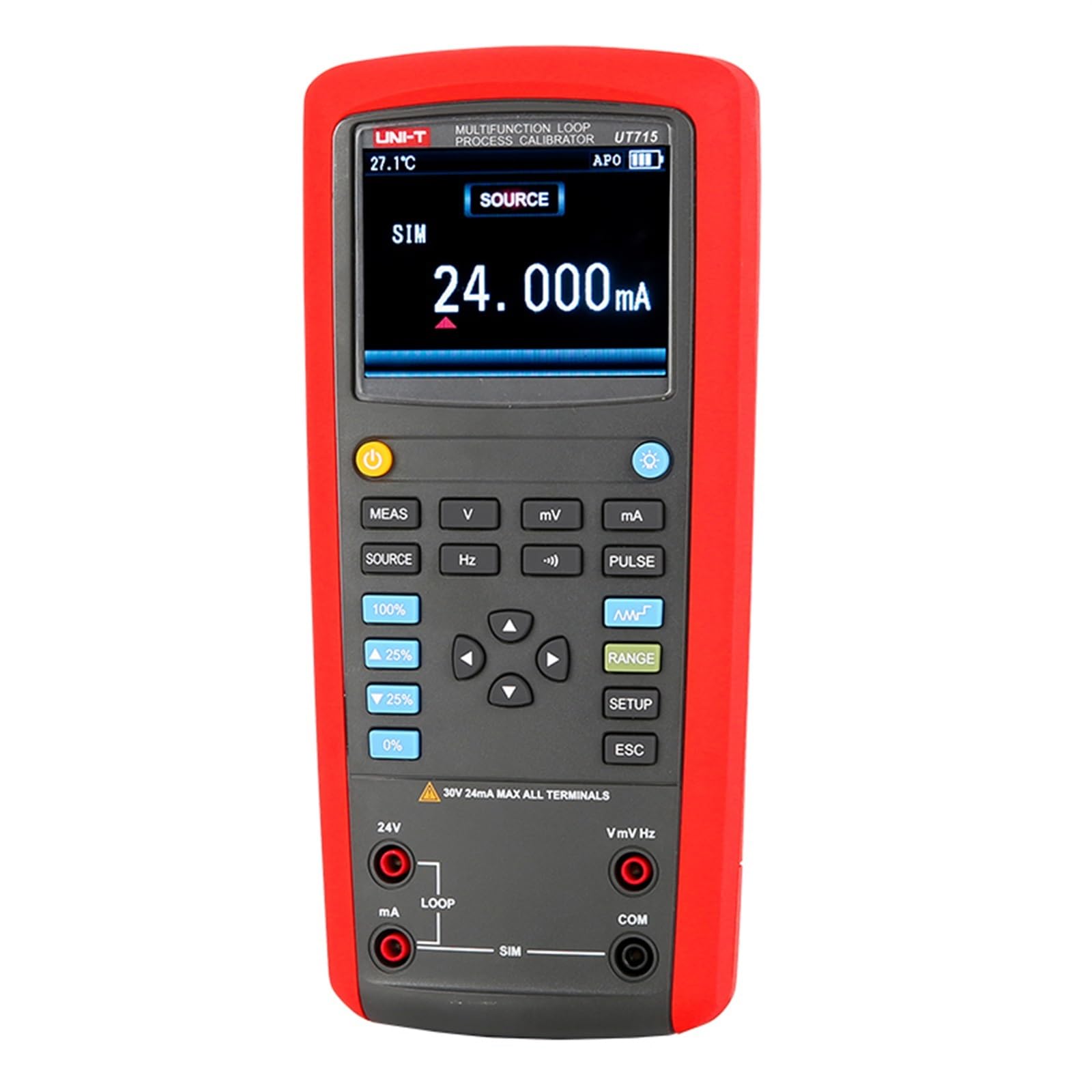 UT714 UT715 UT725 Calibrador de proceso de bucle multifunción Calibrador de bucle de medición y salida de corriente y voltaje de CC(UT715)