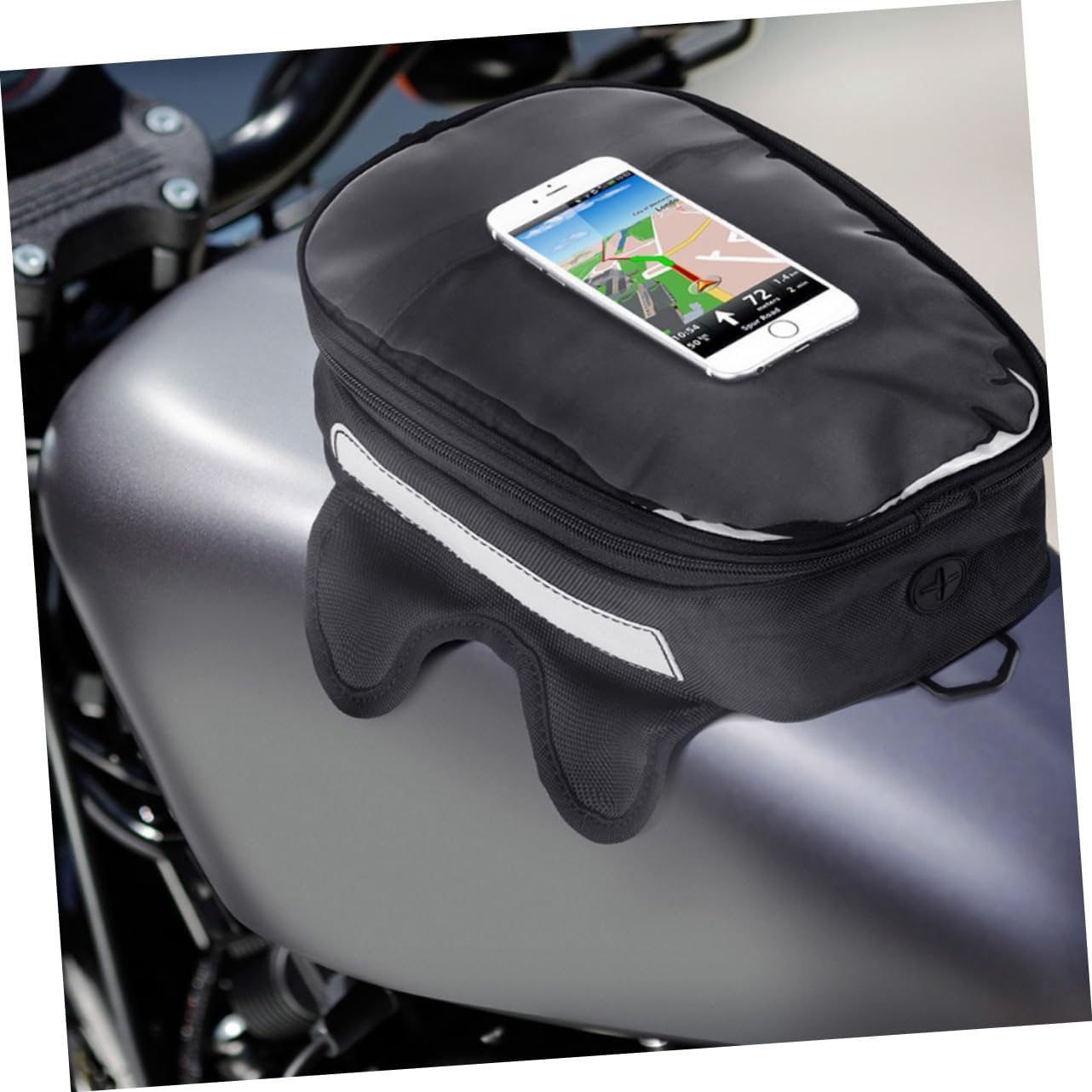 Amosfun Waterproof Magnetic Motorcycle Fuel Tank Bag Versatile Organizer for Motorbike Tools and Accessories for Models