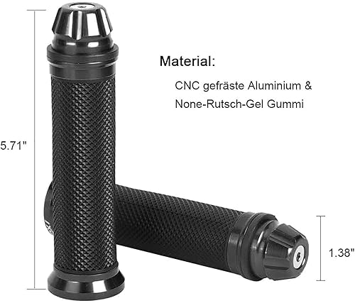 Miniatura 2 de 1 par de empuñaduras de motocicleta izquierda derecha CNC de goma de aluminio para manillar universales para manillar de 7/8 pulgadas para manillar