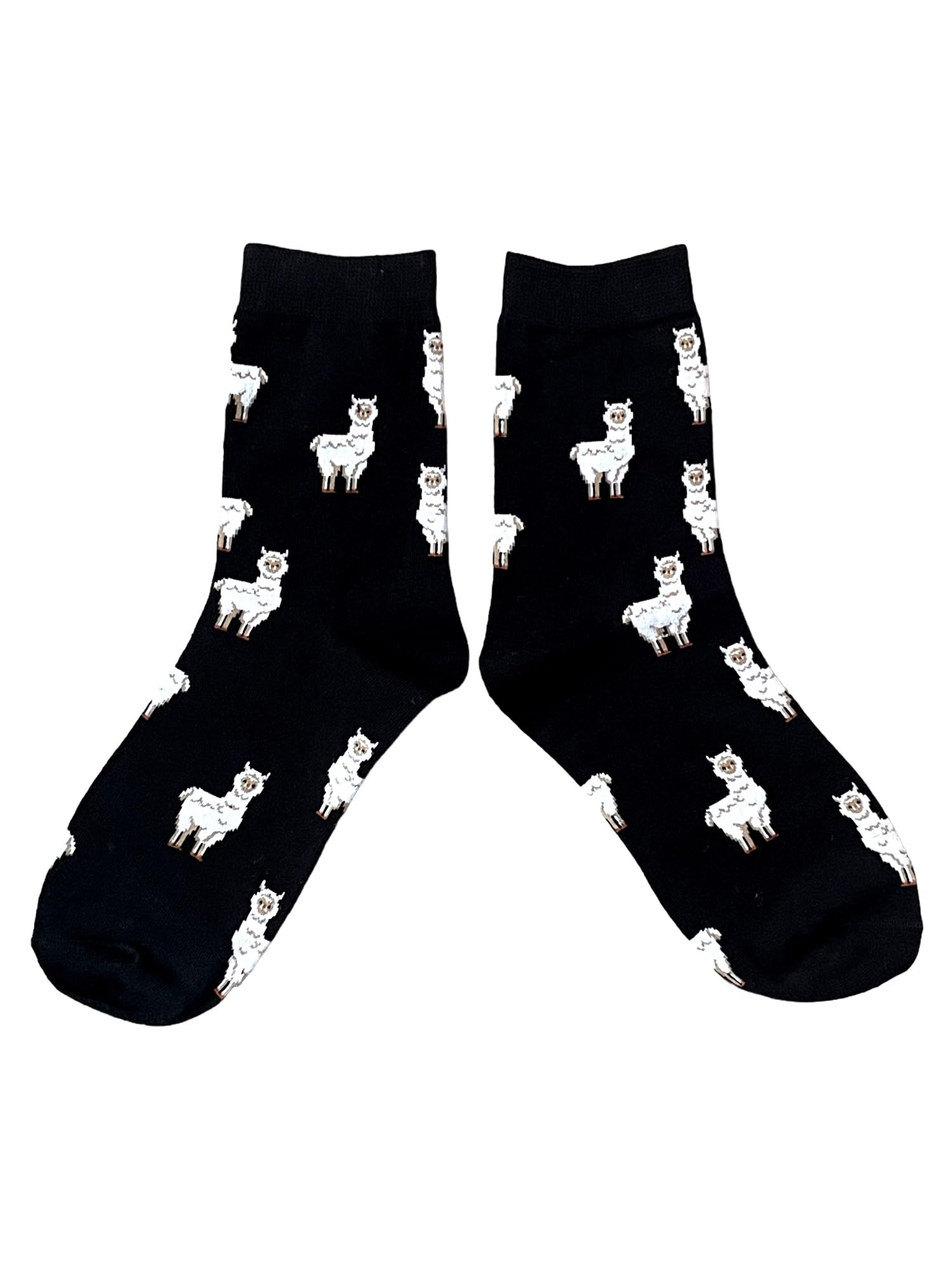 Sock Shack Women's Black Herd Of Alpaca One Pair Multicoloured Socks 4-8 Uk / 37-42 Eur / 6-10 Us