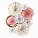 Ling's moment Party Fans Paper Fans Decorations Home Fans Hanging Vintage Style Party Fans, Polka Dots Fans (Gold, Pink, White, Mint) Set of 8 Fans