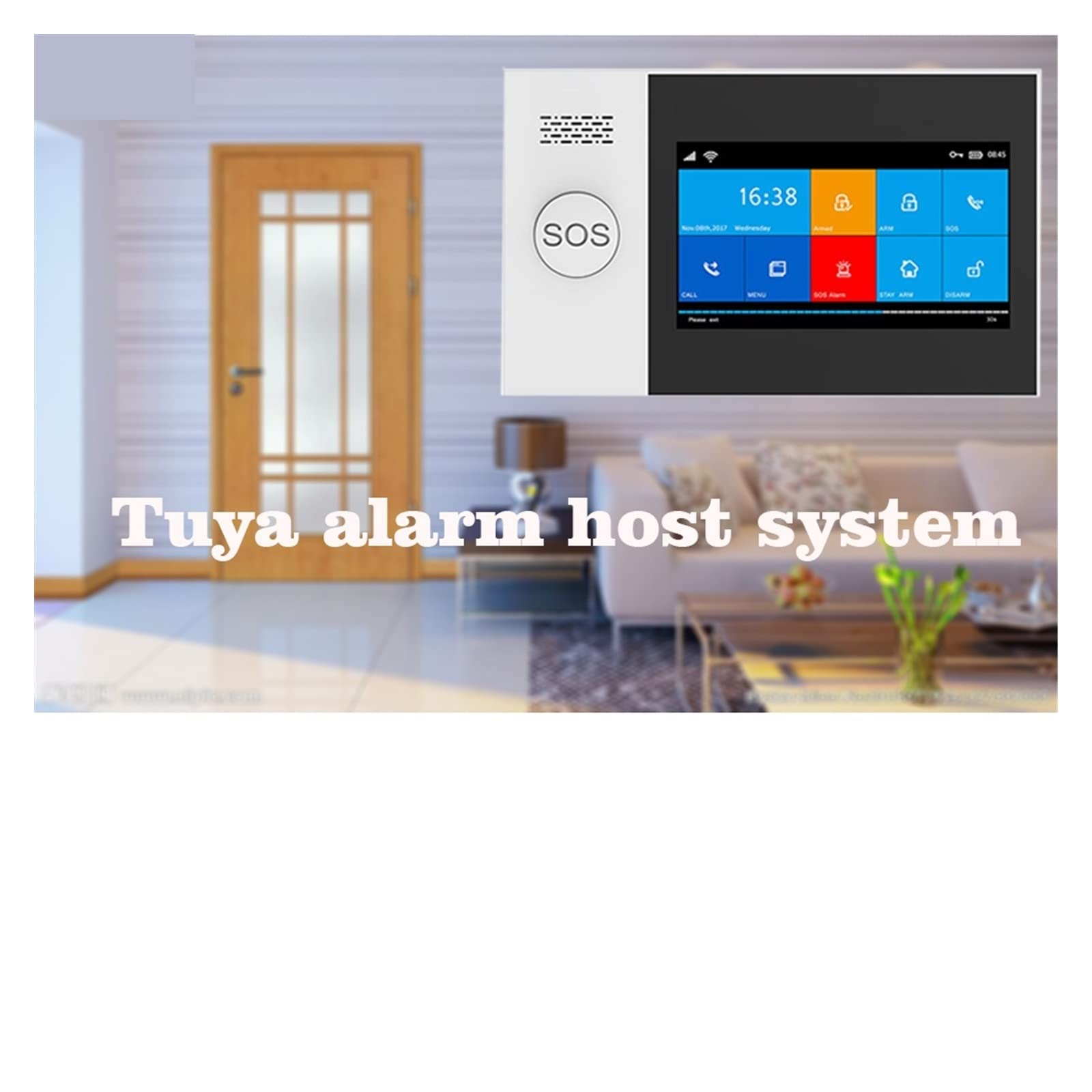 Sistema de alarma DIY de seguridad para el hogar, Tuya GSM Alarma Wifi 4G Alarma de ladrones inalámbricos for la pantalla táctil de negocios en casa Alarmas móviles Aplicación Control remoto Smart Hom
