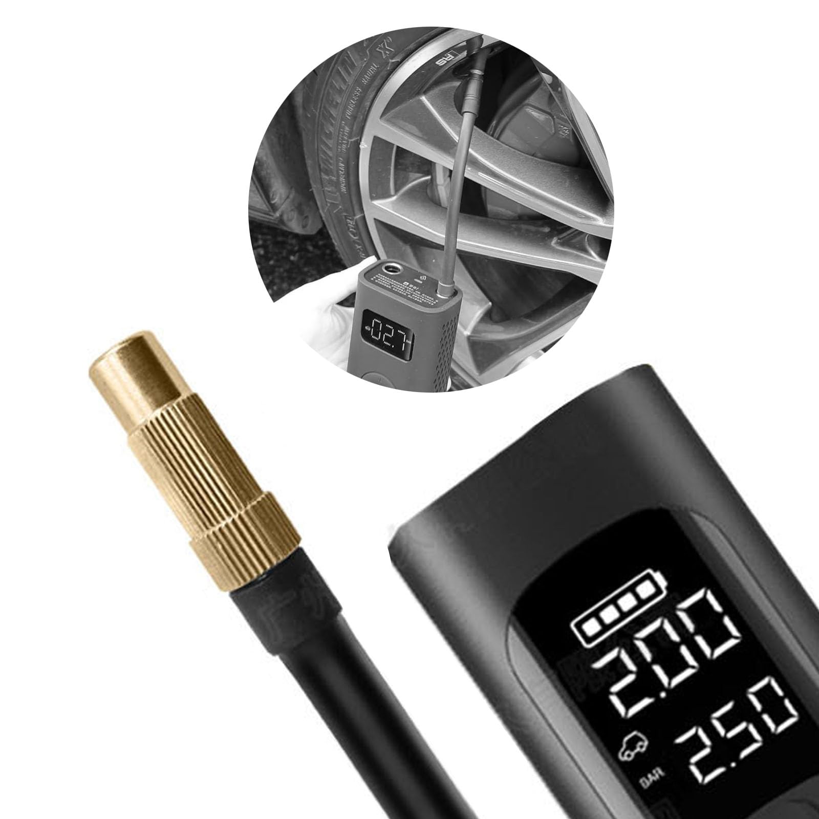 prolunga per compressori di pressione dell'aria e pompe ad aria, tubo di ricambio da 50 cm, compatibile con gonfiatore Xiaomi, pompa per pneumatici di biciclette, auto e moto