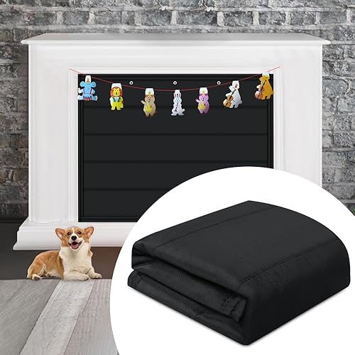 Funda magnética para chimenea, tope de chimenea, manta de tela Oxford para chimenea con 5 ganchos y banderas divertidas, cubierta de pantalla de