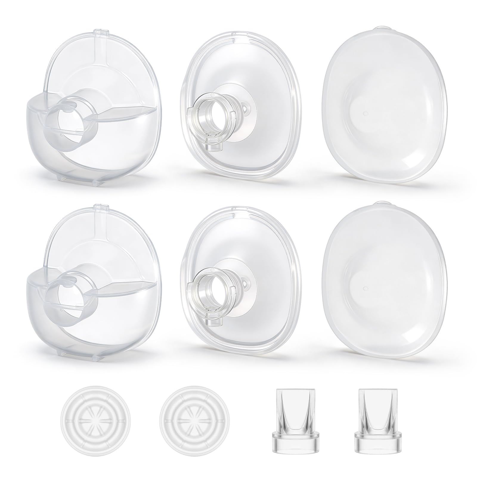 2 Sets 10pcs Breast Pump Replacement Parts Accessories Compatible with Maypoot [MJ-BB0109], Includes 2X 27mm Flanges, 2X Milk Collectors, 2X Covers, 2X Diaphragms, 2X Valve