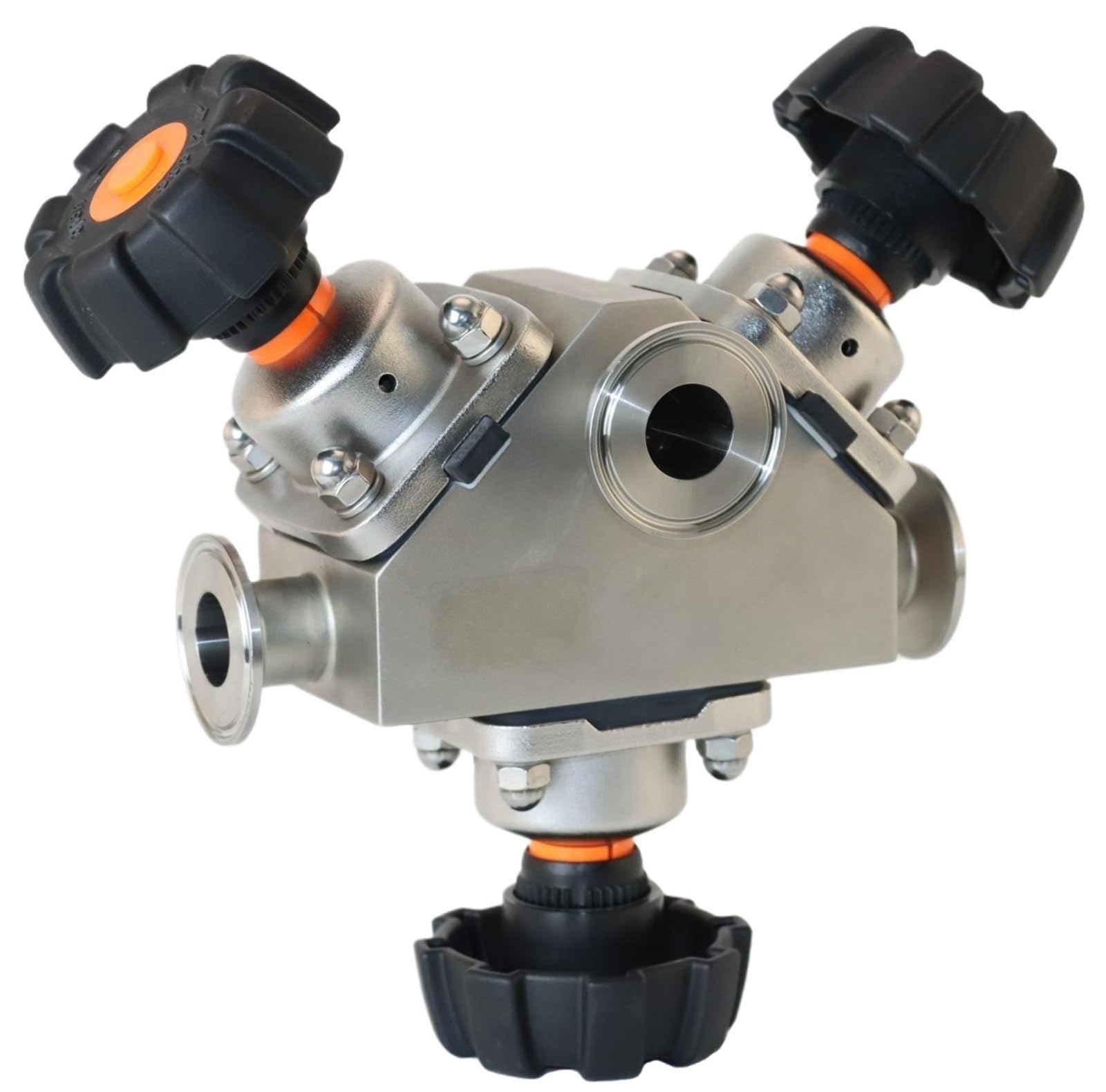 Hygienic PTFE Manual Control Stainless Steel 316L Sanitary Sterilize Tri Clamp Multi Port Diaphragm Valve