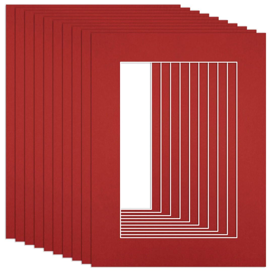 Procut Global 8x6" Crimson Picture Mounts to Fit 6x4" Aperture - Precision Cut Cardboard Photo Mount - Ideal for Frames, Prints, Artwork & Certificates - Sizes & Colours Available - 10 Pack โ image 1