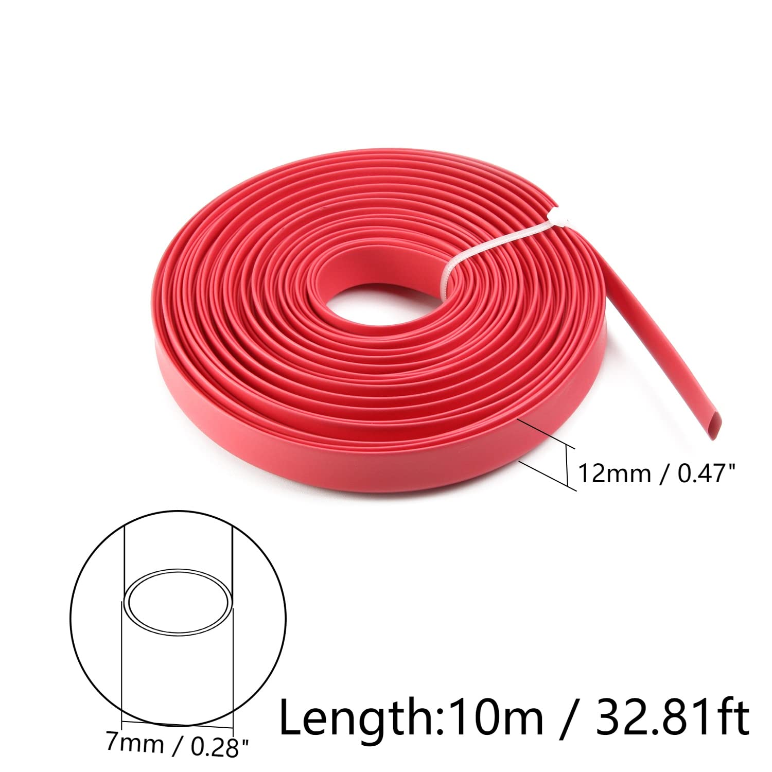 1 gaine thermorétractable, tube isolant électrique de 2,5 mm, rapport 2:1, protection de câble – Rouge (longueur : 10 m) [,7 mm]
