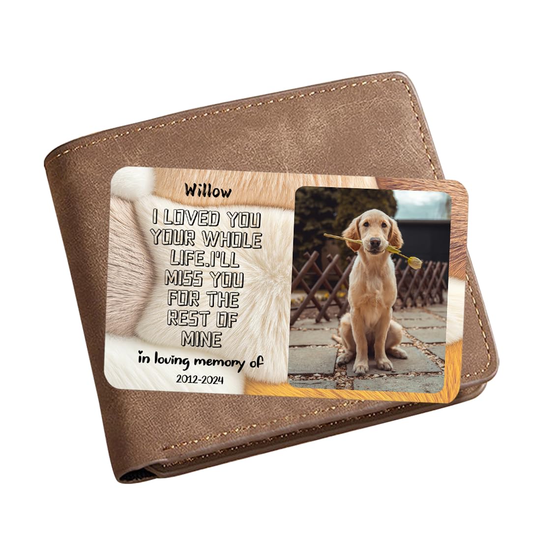 Smallduuck Personalized Pet Photo Memorial Wallet Card Inserts Custom in Loving Memory Wallet Card Pet Sympathy Wallets Cards Gift for Loss of Dog Cat Birthday Christmas,03