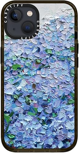 Miniatura 9 de CASETiFY Impact - Funda para iPhone 13 protección contra caídas de 6.6 pies - Hortensias azules Nantucket - Negro transparente
