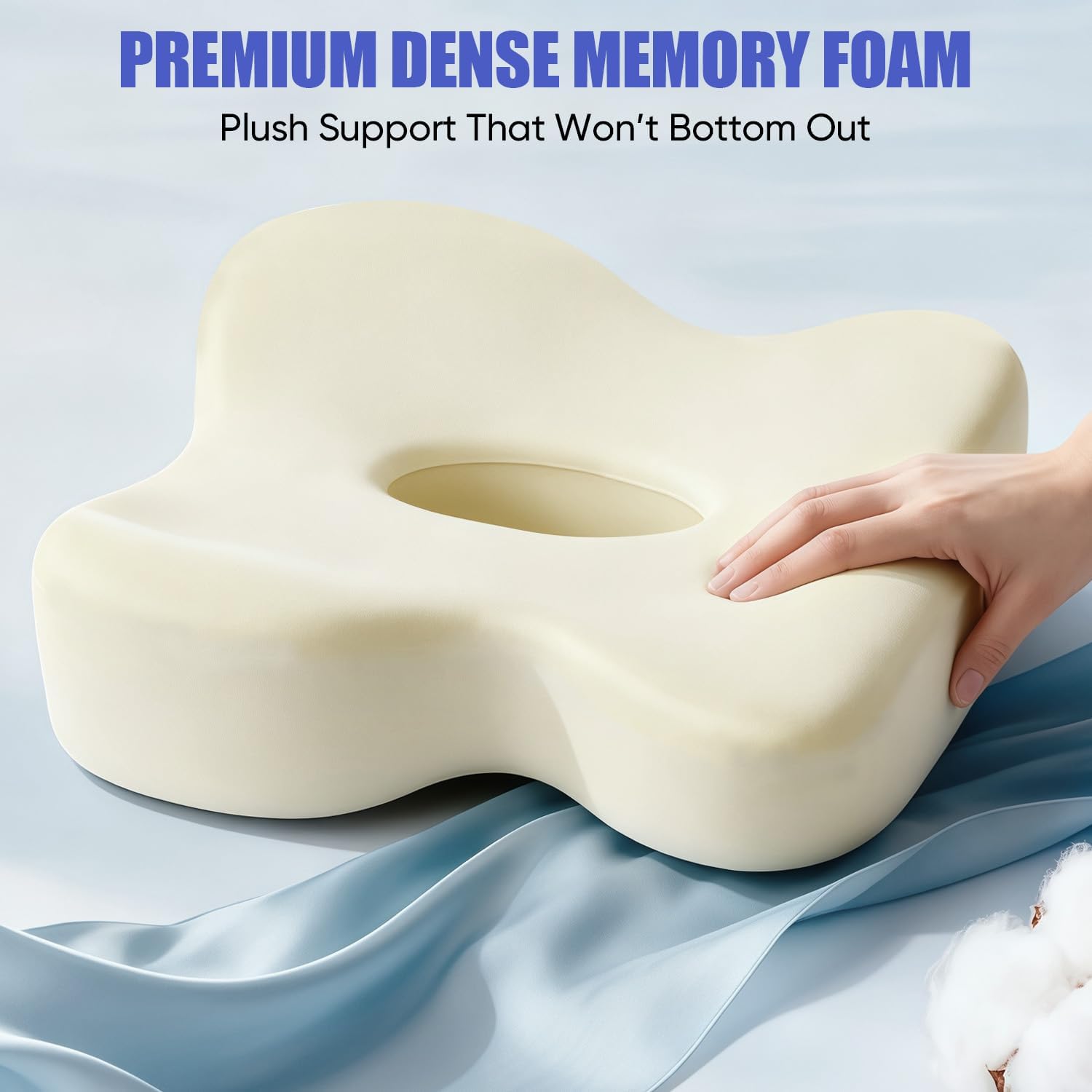Knee Pillow for Side Sleepers – Memory Foam Leg Pillow 13" Extended Design, Relieves Hip, Back & Knee Pain, Ergonomic Support Cushion with Breathable Airflow Hole, No Flattening Support